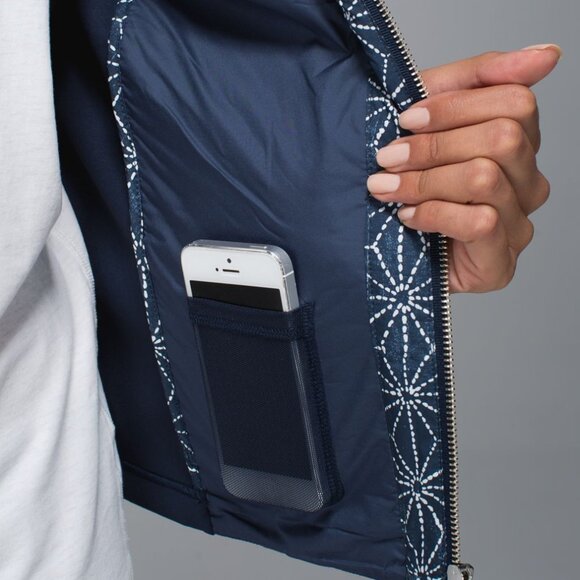 EUC Lululemon Cardigan&Again Jacket -Exploded Sashiko Star Inkwell Ghost/Inkwell - Picture 3 of 13